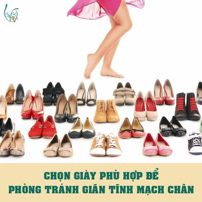 Chọn giày phù hợp để phòng tránh giãn tĩnh mạch chân